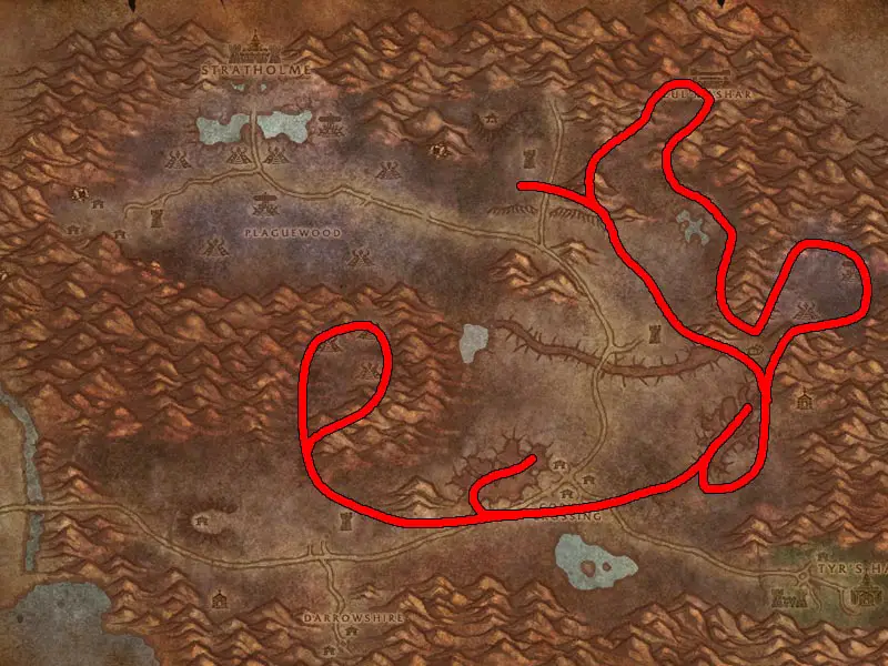 eastern plaguelands arcane crystal route