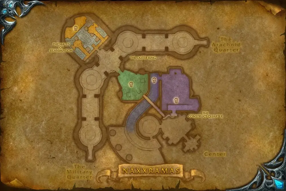 Naxxramas Raid Guide - Abomination Quarter Map