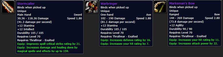 Thrallmar Reputation Rewards