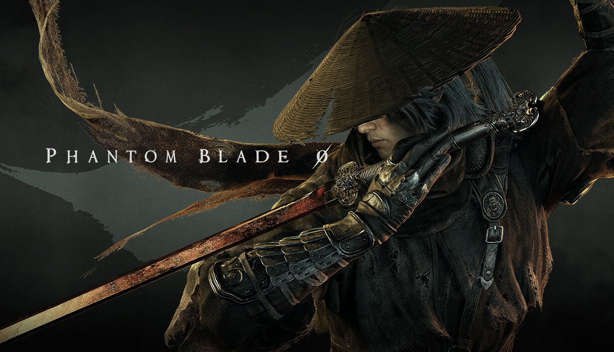 Phantom Blade Zero key art showing the swordsman Soul in a straw hat drawing a blade